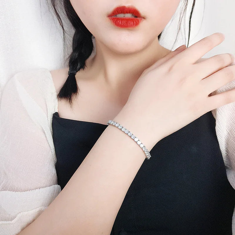 Bracelet Moissanite en Argent Sterling 925 – 3 à 7mm | Diamant D VVS1 Certifié GRA