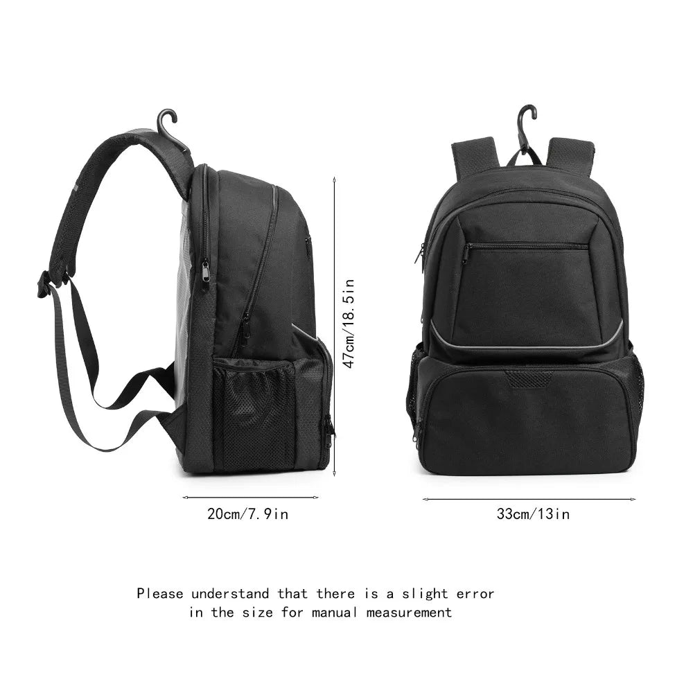 Zipper Closure Tennis Backpack Large Capacity Reversible Pickleball Rackets Backpack Durable with Shoe Pocket