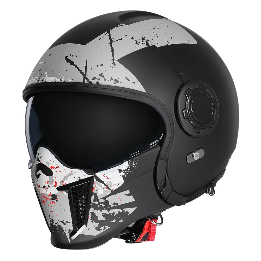 Casque Moto Modulable CYRIL OP12A – Double Visière, Homologué DOT & ECE, Boucle Rapide, Homme & Femme