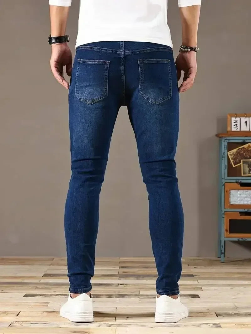 Jean Skinny Slim Homme 3 Coloris Street Style Hip-Hop Stretch Tailles 28-38