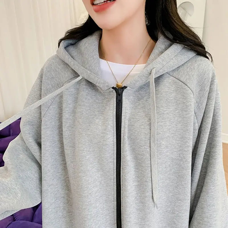 Manteau Long Femme Grande Taille à Capuche – Polaire Zippée Hiver (L à 6XL)