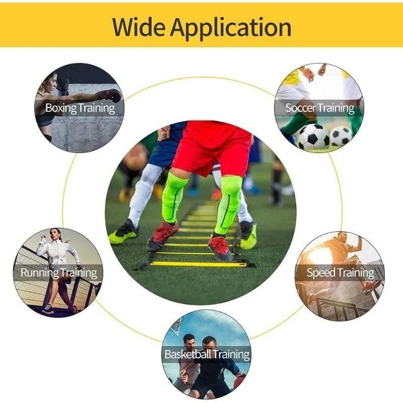 Échelle d'Agilité & Vitesse Football – Sangle Nylon Ajustable avec Sac de Transport