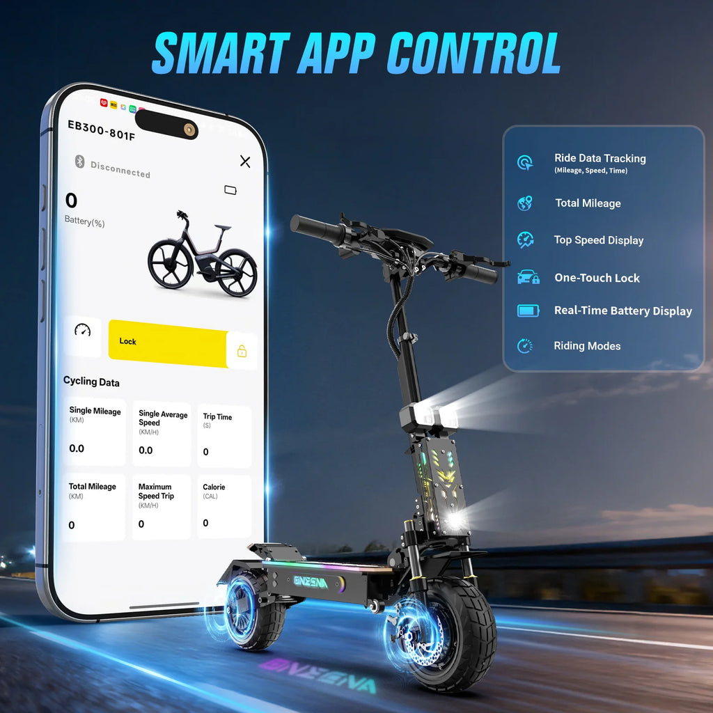Trottinette Électrique Tout-Terrain ONECNA GT7 – 5600W, 80 km/h, 88 km d’autonomie