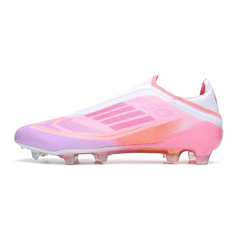 Men's Football Boots Without-lace Youth FG/TF Field Training Studded Fast Soccer Cleats Professional Non Slip Football Shoes
