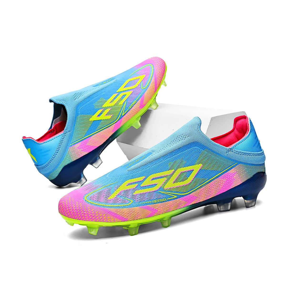 Chaussures de Football Unisexe AG/FG – Cuir PU Premium, Crampons TPU Longue Durée, Antidérapant