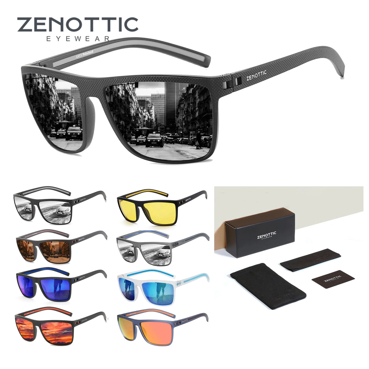 Lunettes de Soleil Polarisées ZENOTTIC – Monture TR90 Légère UV400