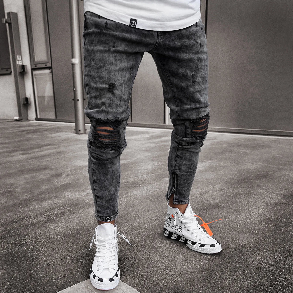 Jean Homme Skinny Pencil Taille Haute – Style Y2K Streetwear Vintage