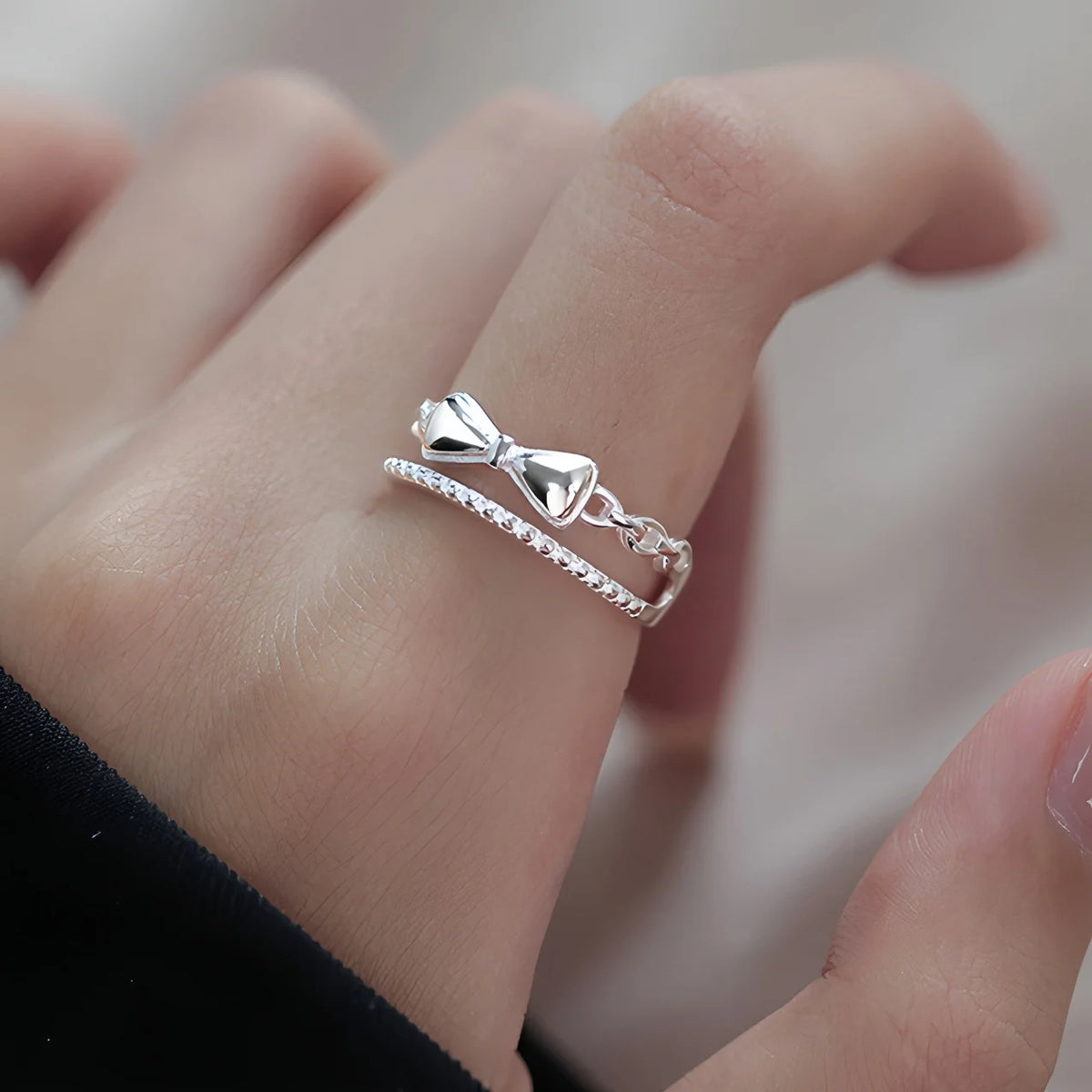 Bague Lotus en Argent Sterling 925 Femme – Texture Rétro & Ajustable | Cadeau Bijou