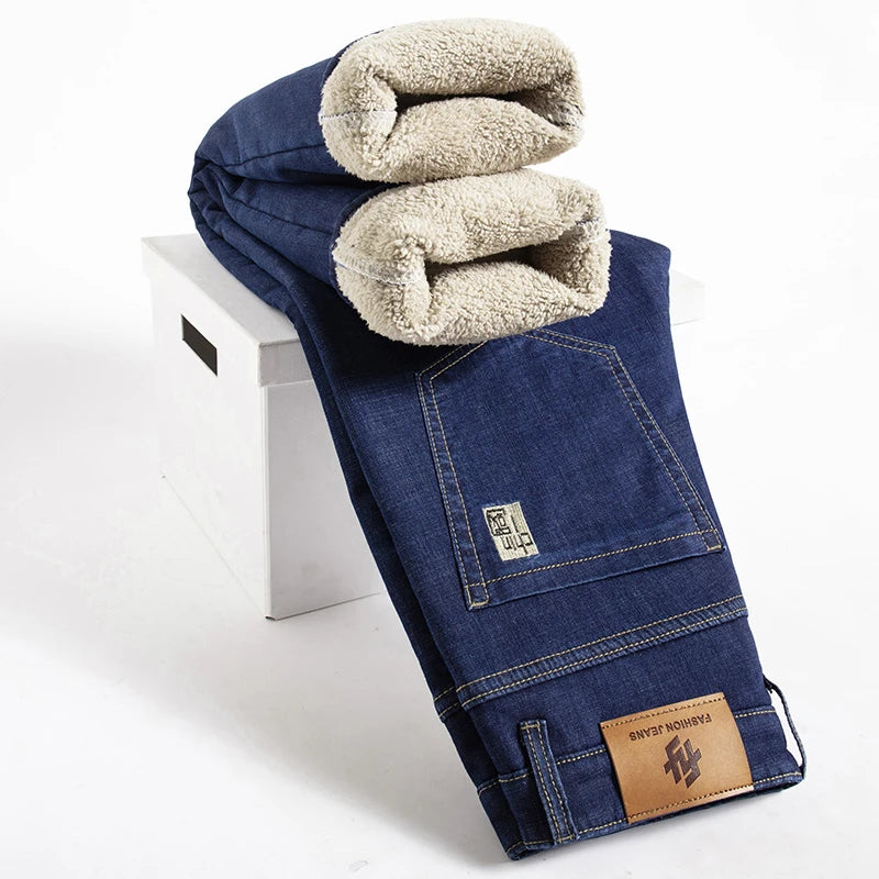 Jean Droit Homme Hiver Doublé Polaire Stretch 4 Coloris | Grande Taille 28-40