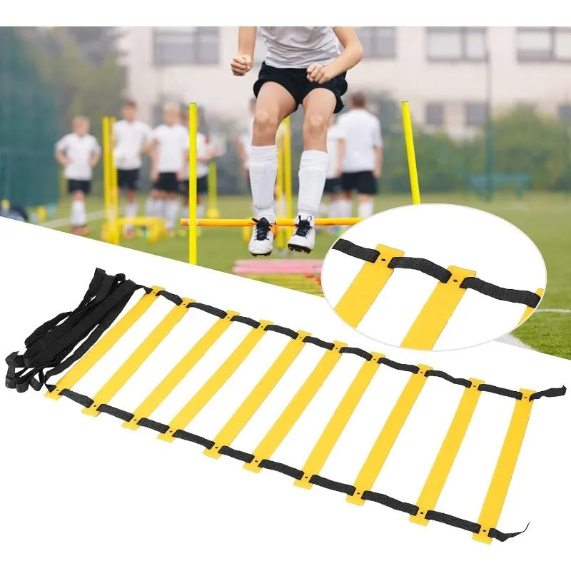 Agility Ladder Speed Training Equipment Football Training Adjustable Nylon Strap Jumping Ladder Fitness Soccer Athletes