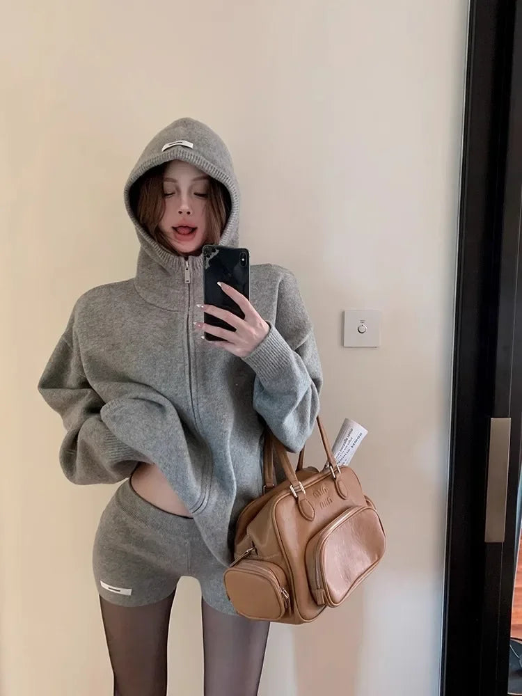 Koreanischer schwarzer Woll-Mantel, verdickt, Damen, französischer Hepburn-Stil, Retro, zweireihig, mittellang, modisch, temperamentvoll, lockere Jacken