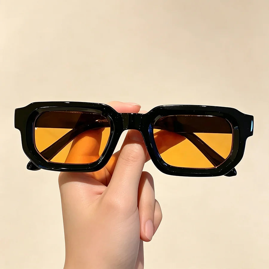 Lunettes de Soleil Rectangulaires Vintage – Style Rétro Mixte, à l'Unité ou Lot de 6