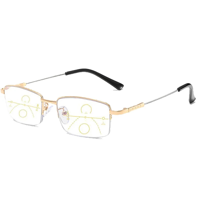Lunettes de Lecture Progressives Multifocales – Monture Alliage, Anti-Lumière Bleue