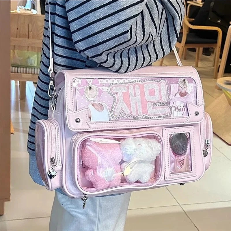 Grand Sac Ita Bag Y2K Kawaii Harajuku – Poche Transparente DIY, Grande Capacité, 6 Coloris, 30x24x10cm
