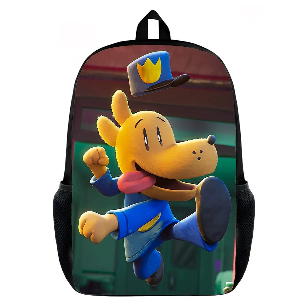 Dog Man Cartoon Backpack School Student Bags 40cm/15.7inch Zipper Book Bags Laptop Mochila Children's Birthday Gift