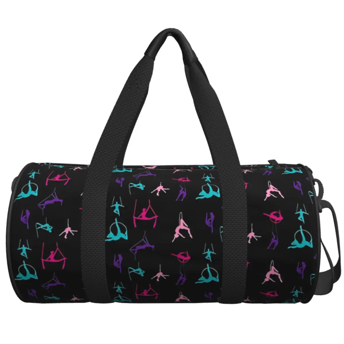 Gymnastics Girl Colorful Pattern Modern Sport Gym Bag Training Sports Bags Men with Shoes Retro Fitness Bag Weekend Handbags