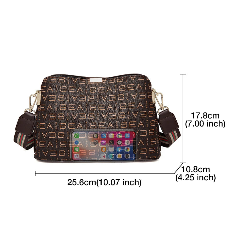 FOXER Women's Shoulder Bag PVC Leather Casual Tote Bag Large Capacity Retro Female Bucket Bag Office Work Crossbody Bag Purse