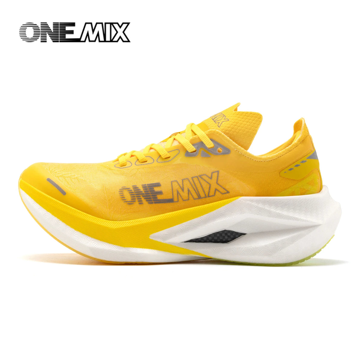 ONEMIX Chaussures de Course Marathon Professionnelles – Plaque Carbone, Amorti Double Couche, Unisexe