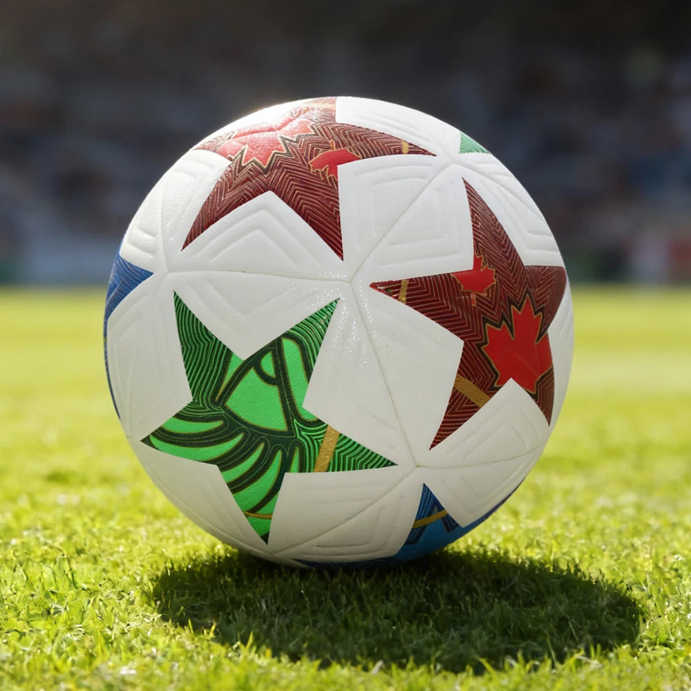 Ballon de Football Officiel Taille 5 – Matière PU Haute Qualité, Coutures Thermosoudées