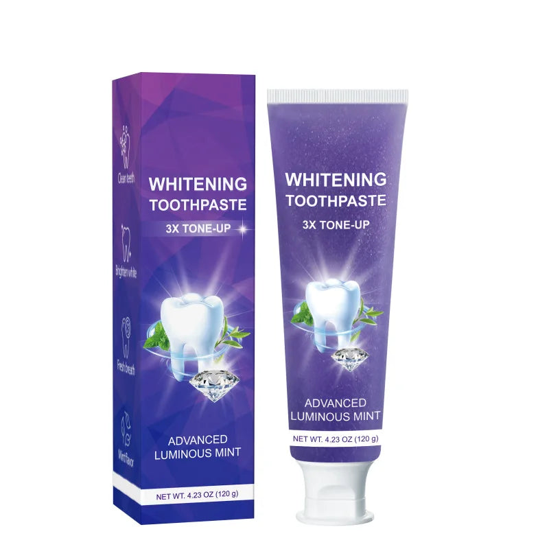 9D 5DPurple Teeth Whitening Toothpaste Remove Plaque Stains Cleaning Oral Hygiene Dental Bleach Tools Fresh Breath Beauty Health