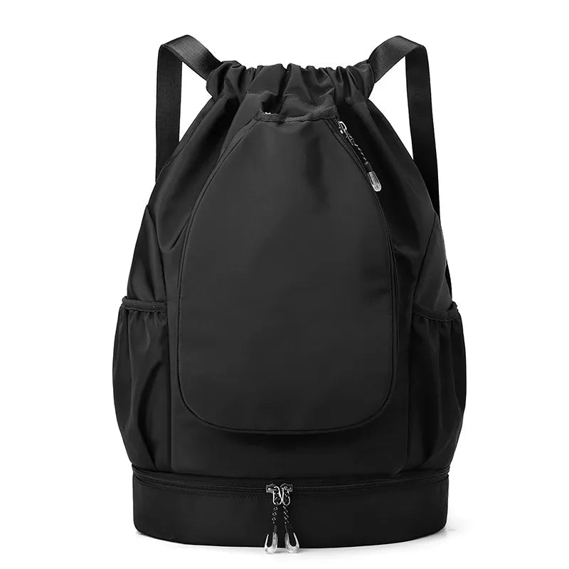 Lightweight Badminton Tennis Racket Backpack Holds 2 Rackets Drawstring Sports Bag Large Capacity With Shoes Compartment Bags