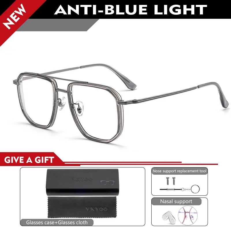 Lunettes de Lecture Photochromiques CAIDERONI 2216YJ – Grand Cadre Rétro Anti-Lumière Bleue
