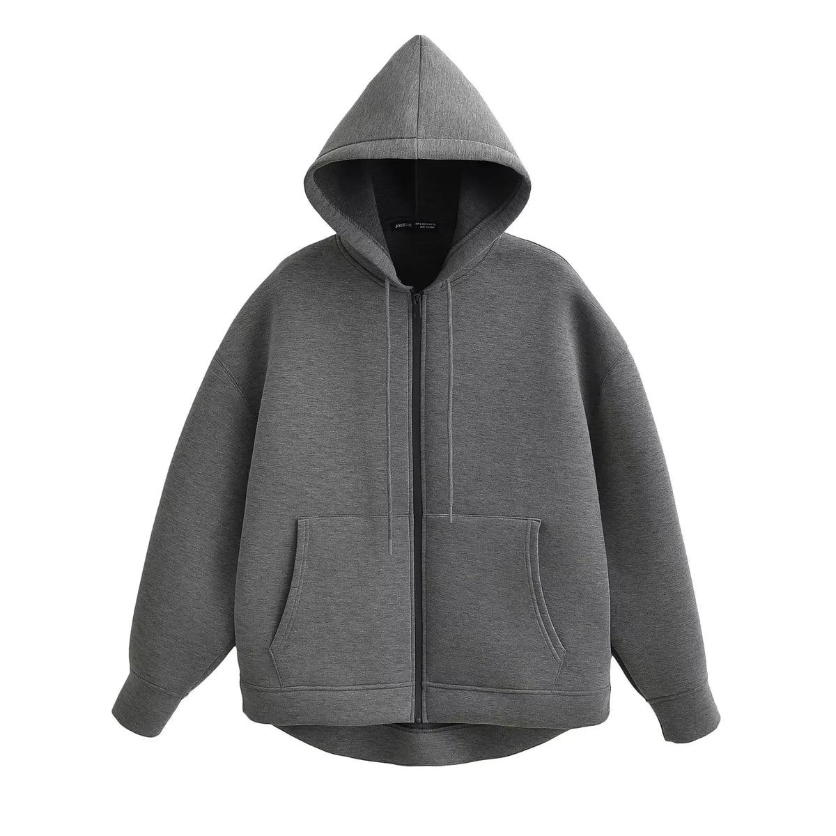 Veste à Capuche Zippée Oversize Femme – Poches Doubles, Style Streetwear