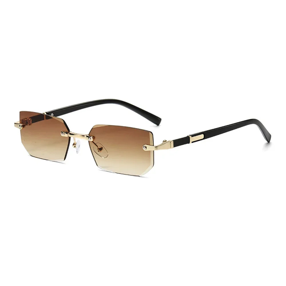 Lunettes de Soleil Sans Monture Rectangulaires Y2K – Unisexe