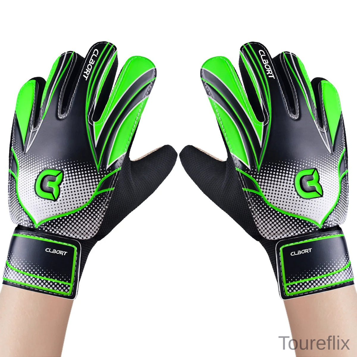 1 pair Non-Slip Soccer Goalie Gloves with Double Wrist Protection