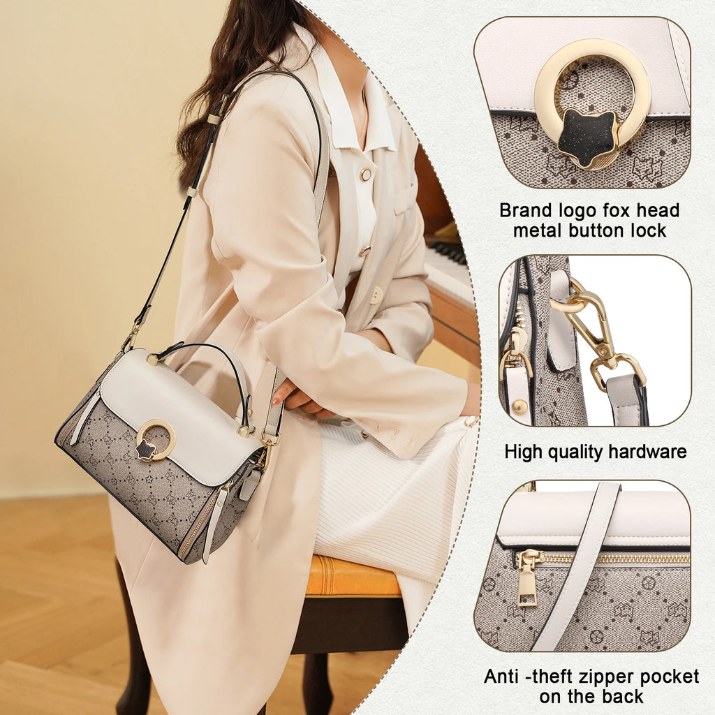 FOXER Brand 2026 New Handbag Women's Shoulder Bag Light Luxury PVC Leather Female Crossbody Purse for Mom Large Capacity Bag