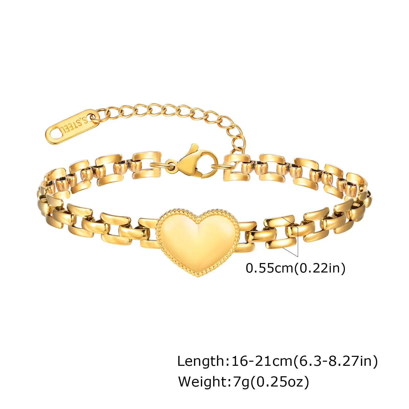 Bracelet Chaîne Acier Inoxydable Plaqué Or – Femme