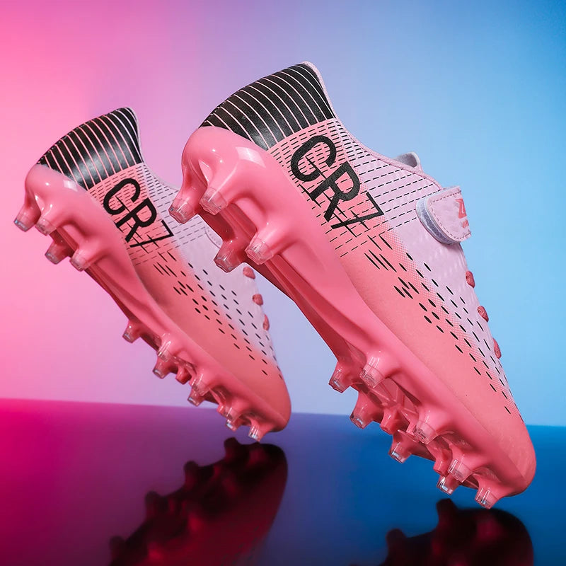 Chaussures de Football Enfant – Crampons Respirants avec Fermeture Scratch, Tailles 31-39