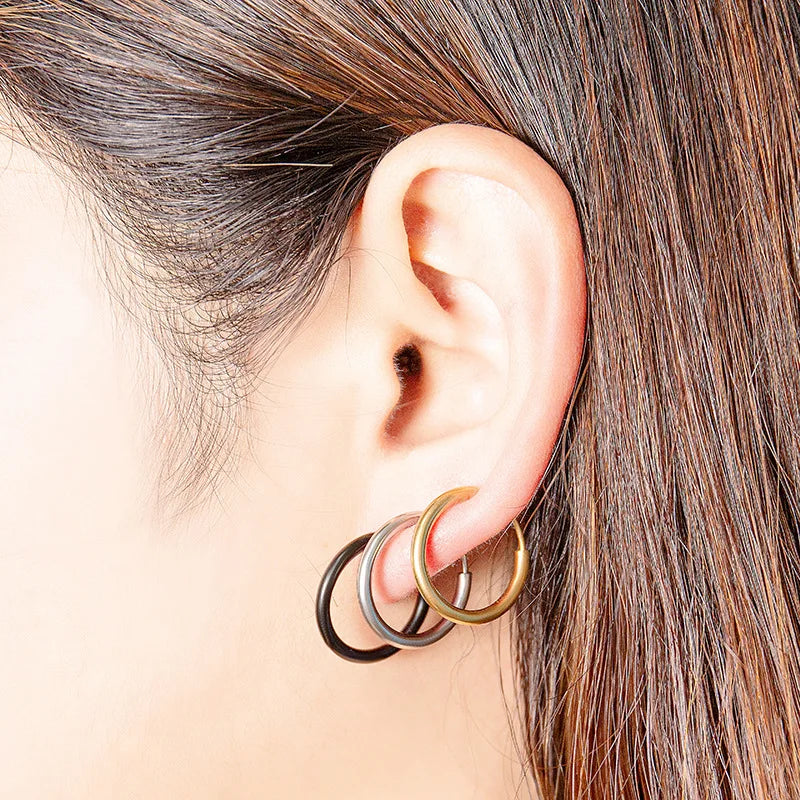 Clips d'Oreilles Créoles SMYXY – Acier Inoxydable Sans Perçage, Style Punk Unisexe 8-16mm