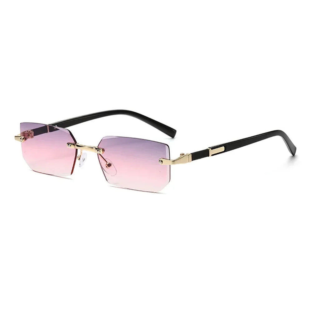 Lunettes de Soleil Sans Monture Rectangulaires Y2K – Unisexe