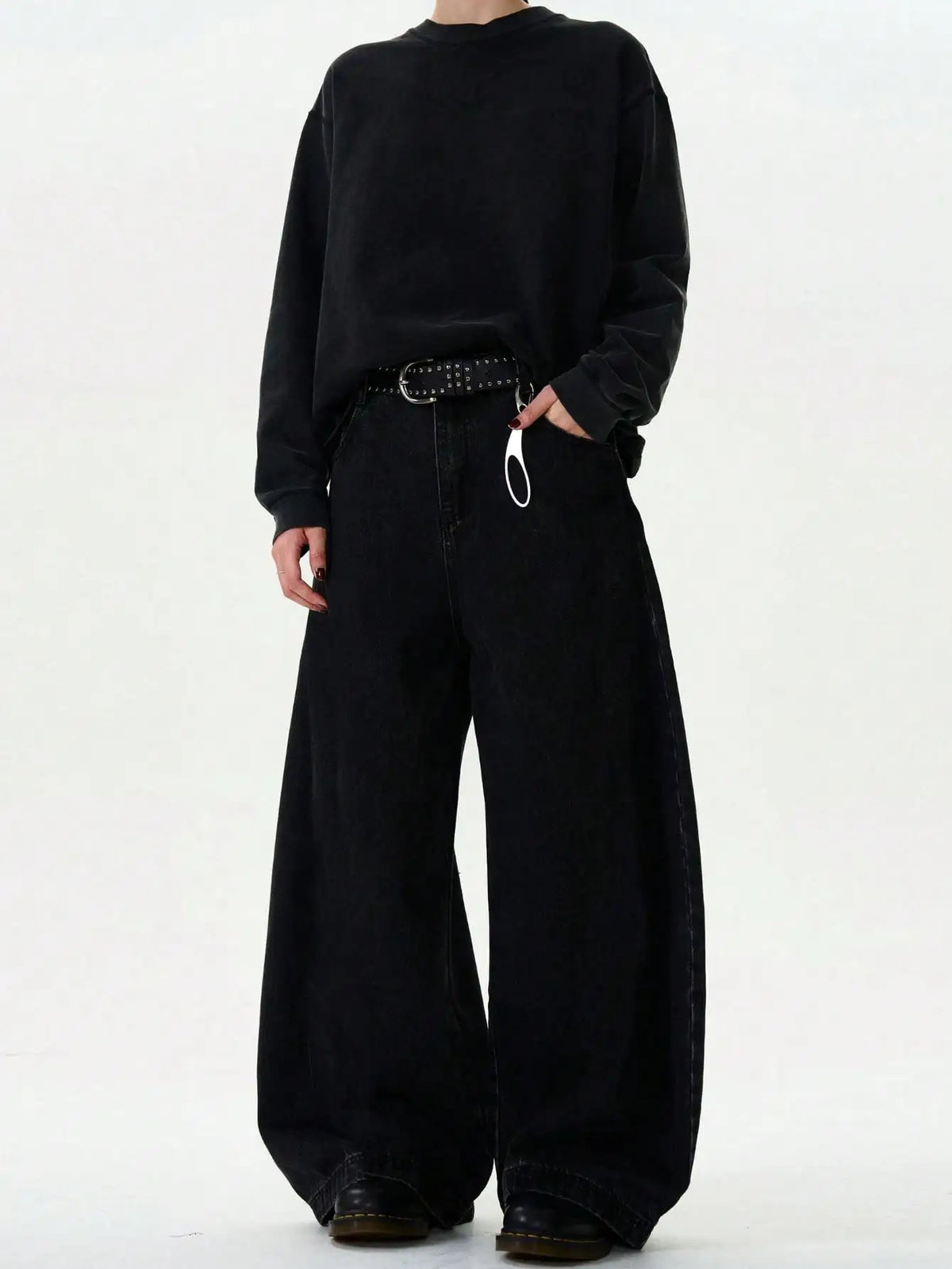 Jean Baggy Wide Leg Homme Loose Punk Streetwear Coupe Courbe 5 Coloris XS-XXL