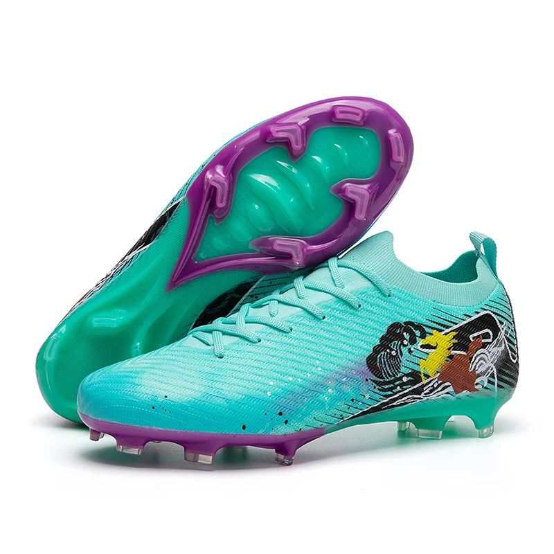 New Men Football Boots Soccer Cleats FG Non-Slip Training Shoes Soccer Shoes Long Spikes Match Ultralight Outdoor Drop Shipping