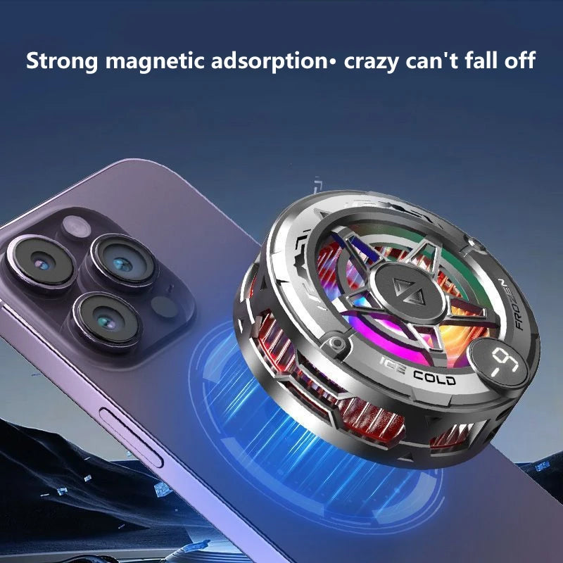 Magnetischer Universal-Smartphone-Kühler zum Anklippen – Leiser Halbleiter, Digitalanzeige, Gaming