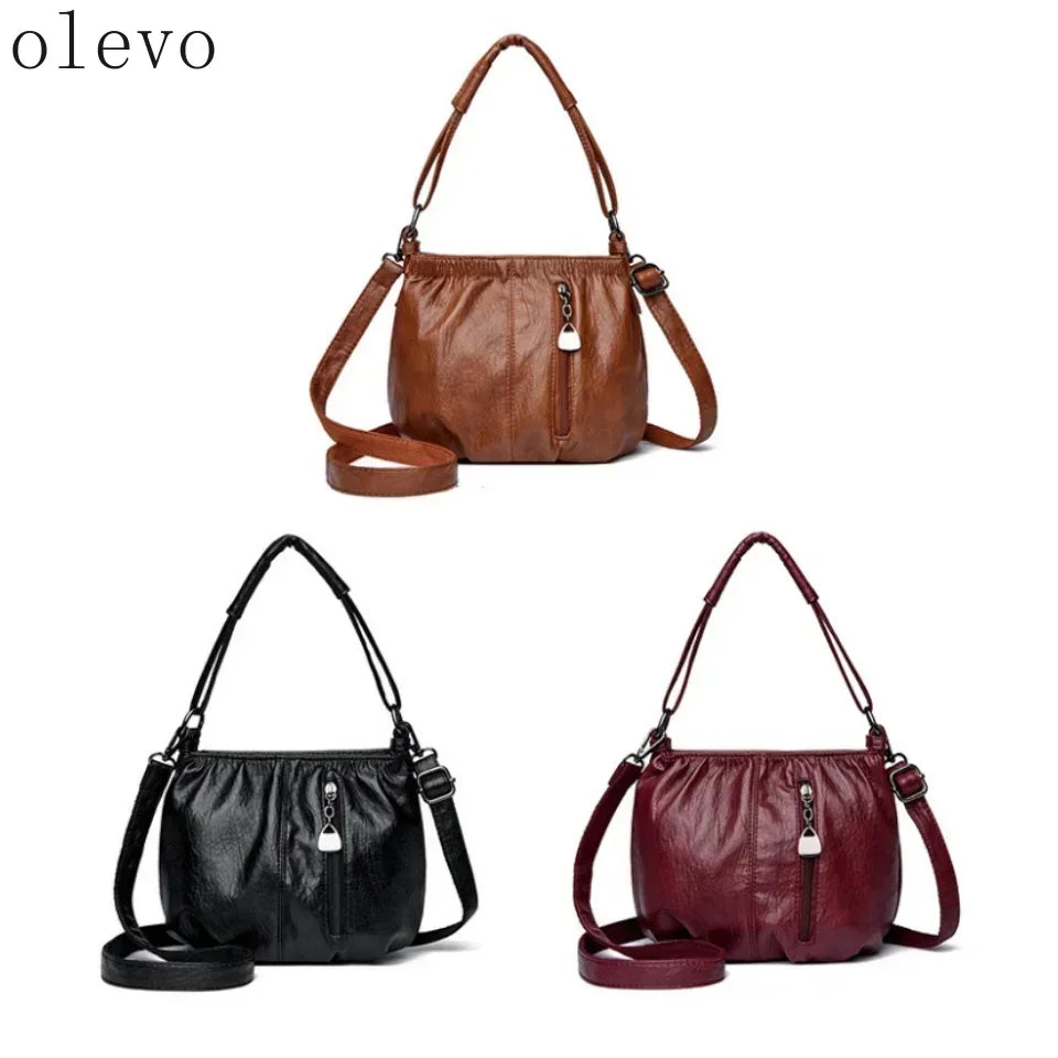 Sac Seau Bandoulière Style Rétro Grande Capacité – Cuir PU, 3 Coloris