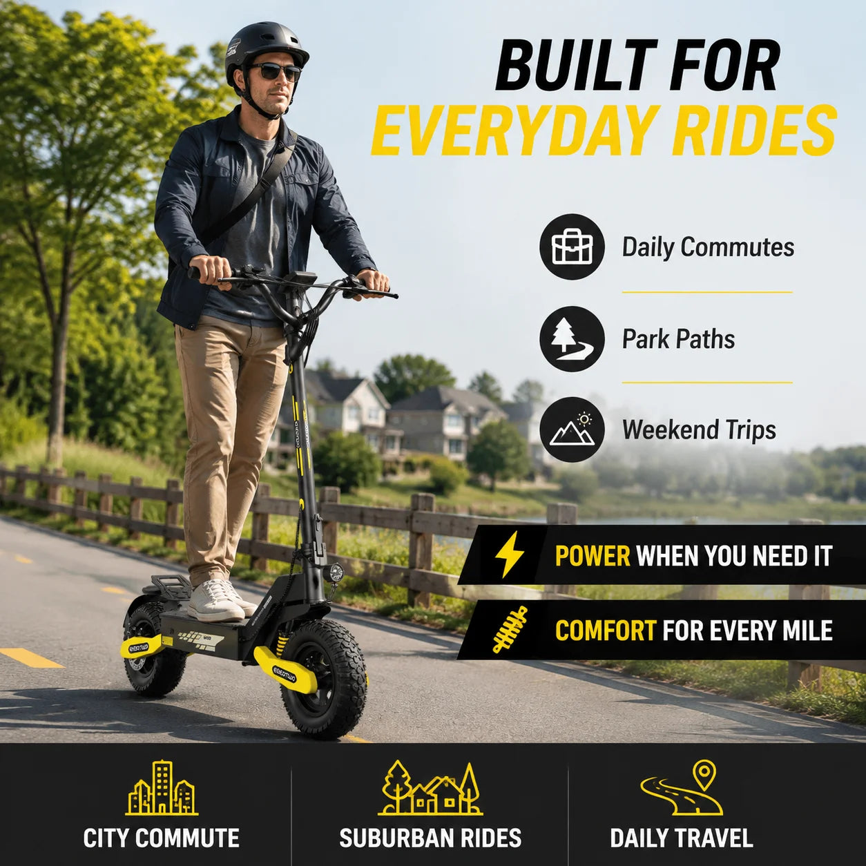 EOEOTWO 1200W Off Road Electric Scooter for Adults 48V Long Range E-Scooter 30MPH Fast Speed 11" Tubeless Tire Foldable Kick Scooter