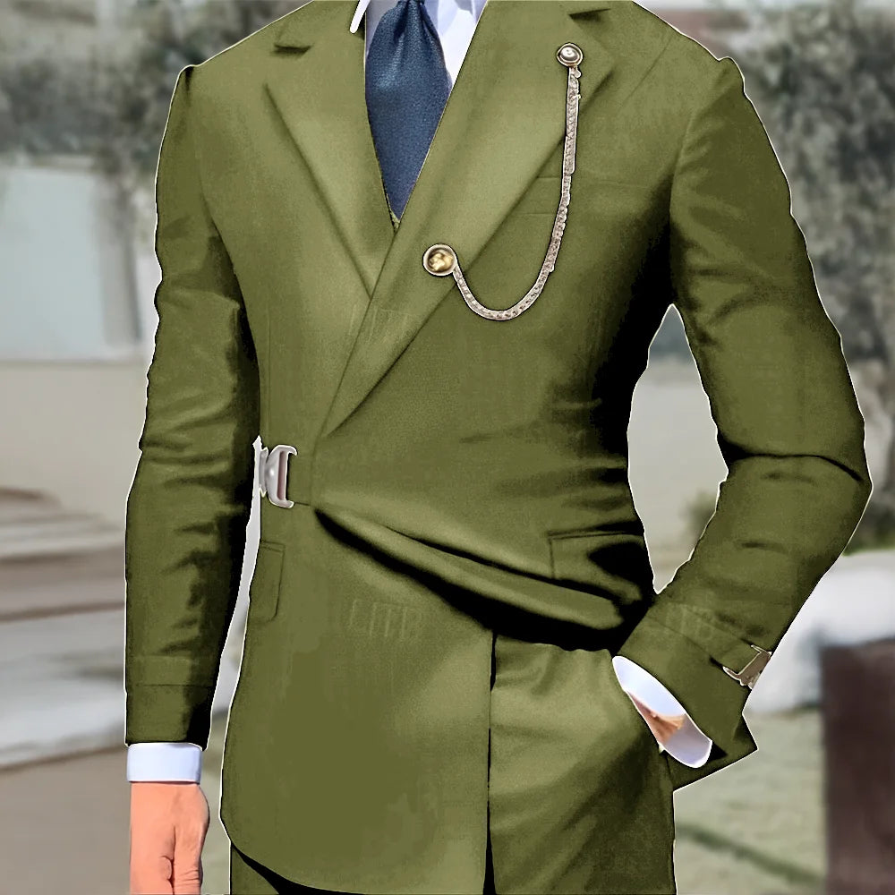 New Men's Suit 2-piece Business Formal Blazer Double-breasted Design Groom Tuxedo for Wedding XS-5XL Outfit