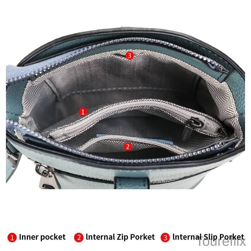 2023 New Genuine Leather Crossbody Bag Women's Small Bag Fashion Texture Crocodile Pattern Shoulder Bag Women's Handbag