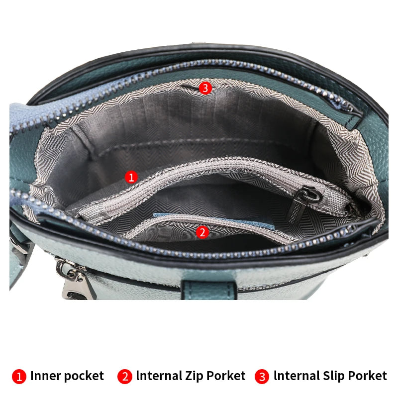 2023 New Genuine Leather Crossbody Bag Women's Small Bag Fashion Texture Crocodile Pattern Shoulder Bag Women's Handbag