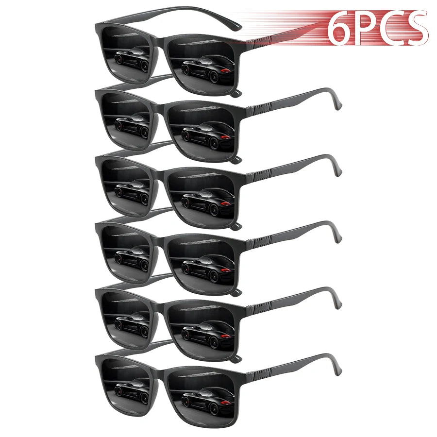 Lot de 6 Lunettes de Soleil Carrées Vintage – Homme & Femme
