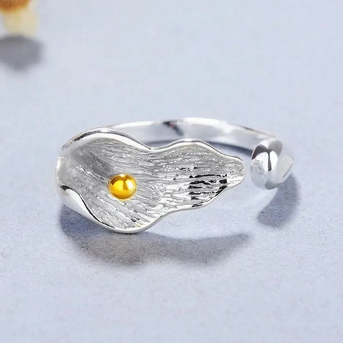 Bague Lotus en Argent Sterling 925 Femme – Texture Rétro & Ajustable | Cadeau Bijou