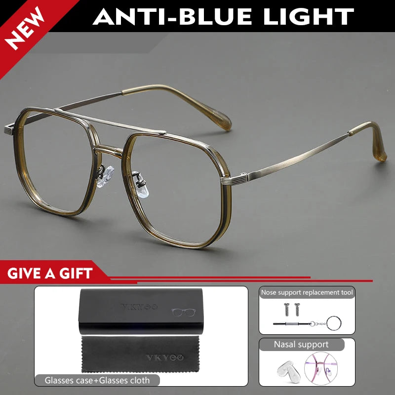 Lunettes de Lecture CAIDERONI Photochromiques Style Pilote – Anti-Lumière Bleue, Prescription Personnalisable, Mixte