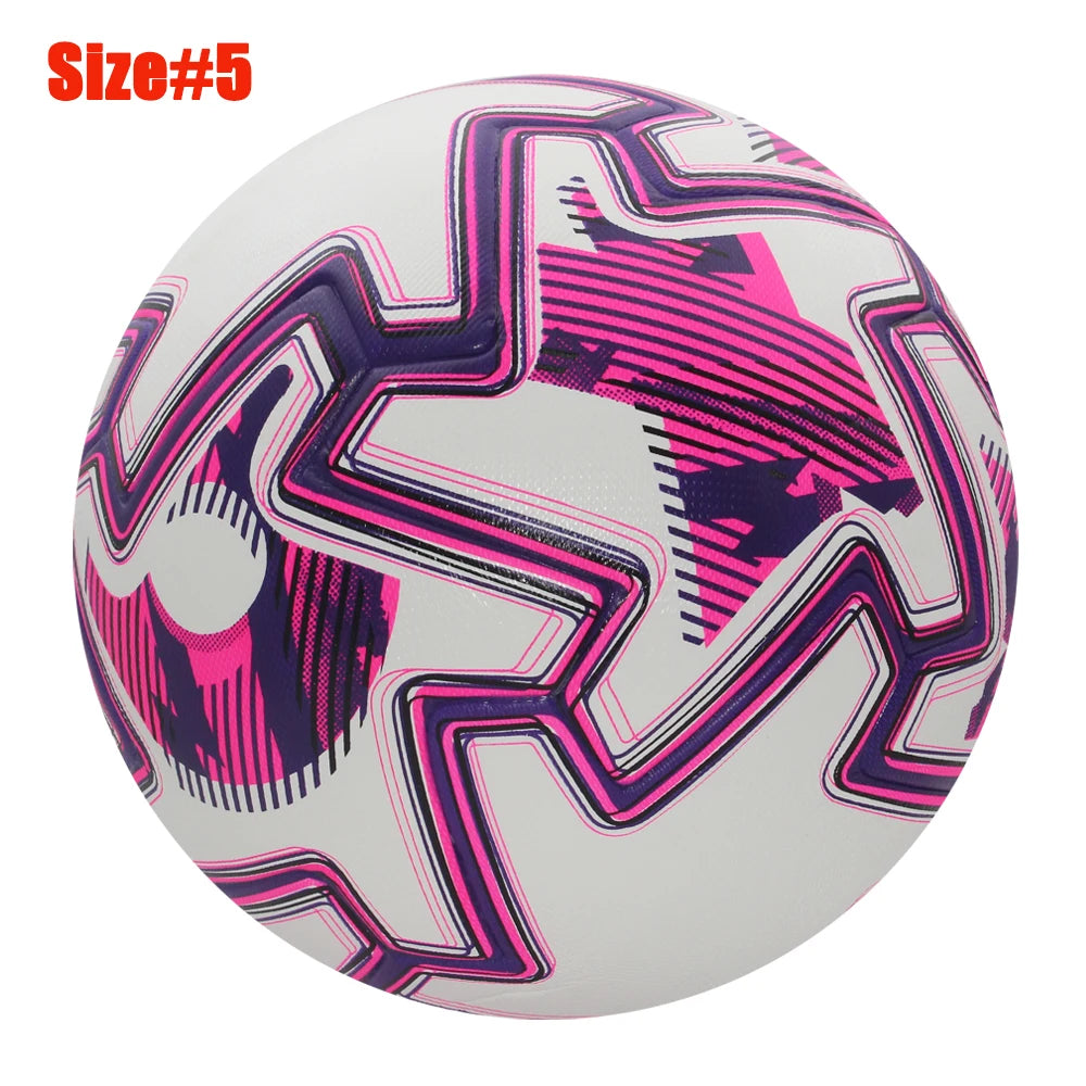 Ballon de Football Officiel Taille 5 – Matière PU Haute Qualité, Coutures Thermosoudées