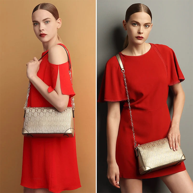 FOXER Signature Cowhide Leather Women's Shoulder Bag 2026 New Female Crossbody Bag Luxury Large Capacity Chain Handbag Purse