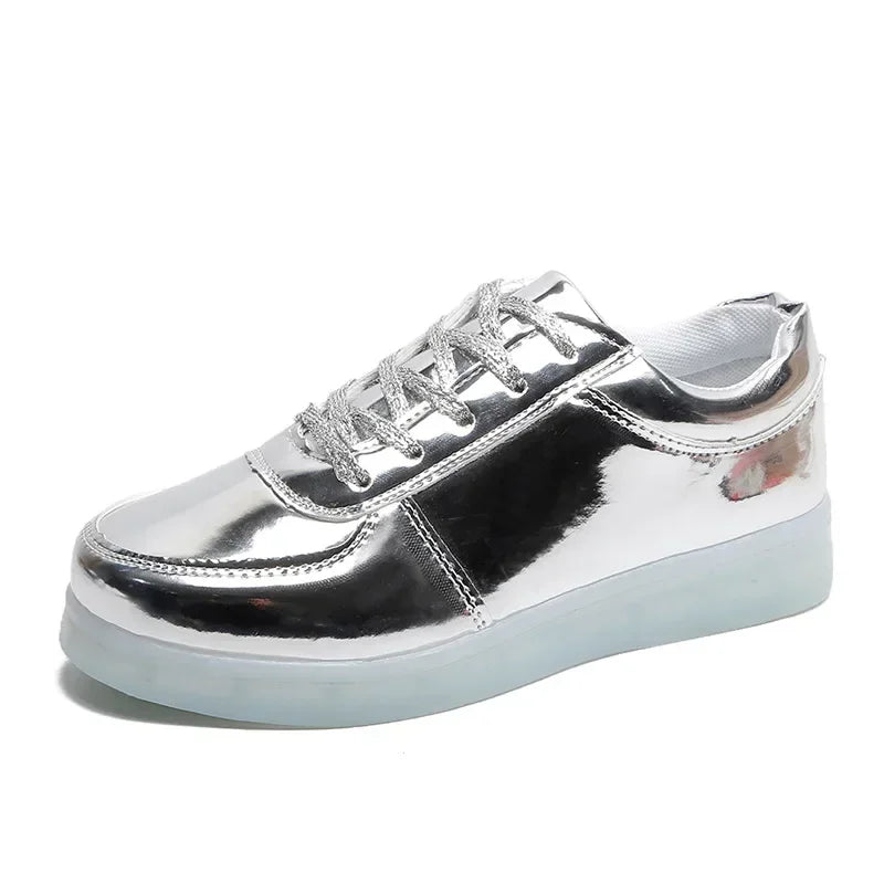 Baskets LED Lumineuses – Chaussures à Lacets Recharge USB Unisexe | Semelle Lumineuse