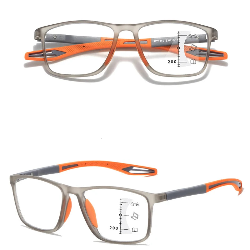 Lunettes de Lecture Progressives Multifocales Anti-Lumière Bleue – Mixte, Grande Monture Rectangulaire