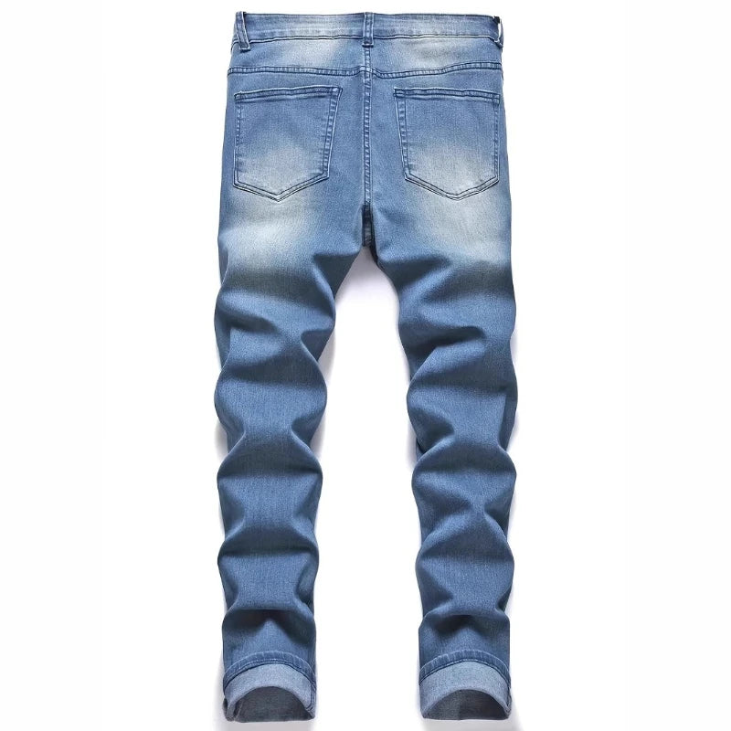 Jean Skinny Taille Haute Homme – Style Y2K Distressed Vintage